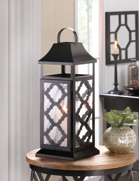 BLACK DAMASK LANTERN